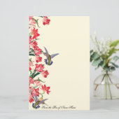 Vogelvogels Amarylis Flowers Floral Briefpapier (Staand voorkant)
