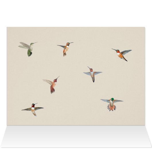 Vogelvogels Birthday Kaart (Binnen Horizontaal (Boven))