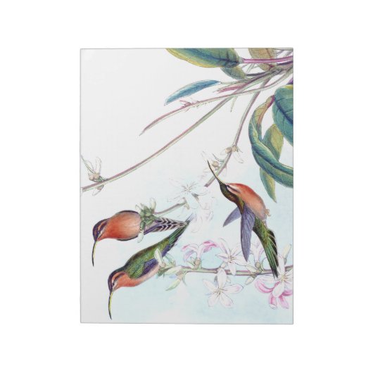 Vogelvogels Bloem Bloem Vloer in het wild levende  Notitieblok (Linkerzijde)