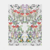 Vogelvogels Bloem Vloertuinbouillon Fleece Deken (Voorkant)