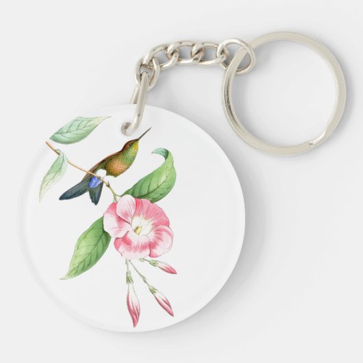 Vogelvogels bloemen bloemen dieren in het wild sleutelhanger (Achterkant)