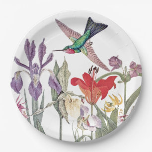 Vogelvogels bloemen Borden papier Papieren Bordje
