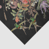 Vogelvogels bloemen Bouquet Weefpapier Tissuepapier (Detail)