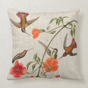Vogelvogels bloemen dieren Audubon Pillow Kussen