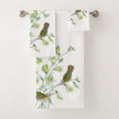 Vogelvogels bloemen Dieren Wasdoekset Bad Handdoek (Insitu)