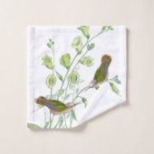 Vogelvogels bloemen Dieren Wasdoekset Bad Handdoek (Wasdoekje)