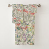 Vogelvogels bloemen Dieren Wasdoekset Bad Handdoek (Insitu)