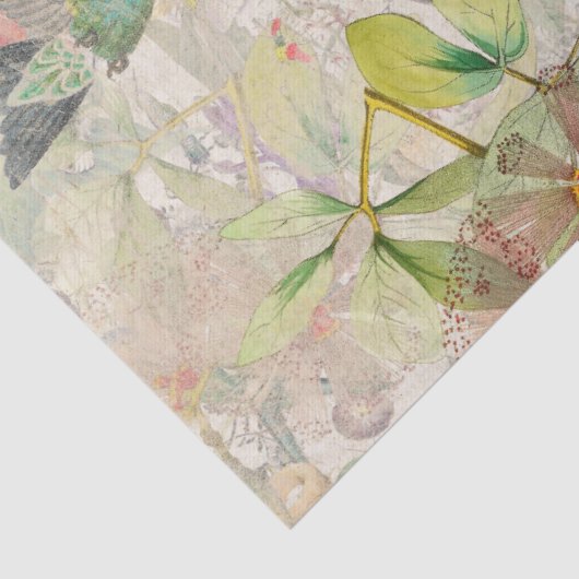 Vogelvogels bloemen dieren weefselpapier tissuepapier (Detail)