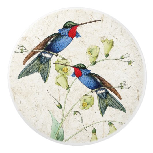 Vogelvogels Bloemen Dierlijke keramische knol Keramische Knop (Voorkant)