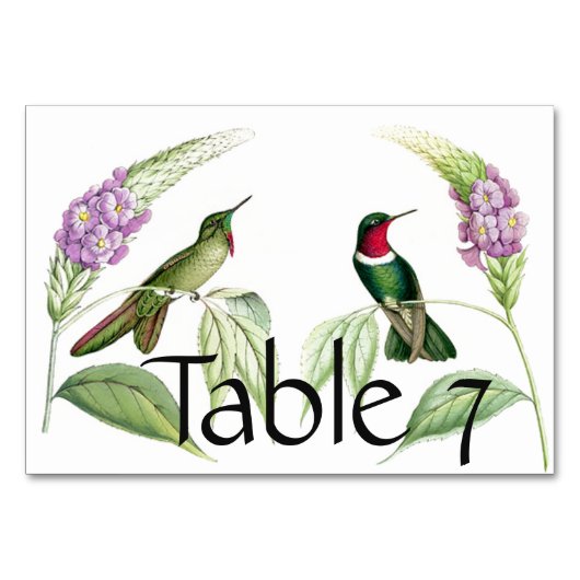 Vogelvogels bloemen Florence Table Card Kaart (Voorkant)
