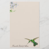 Vogelvogels bloemen in het wild levende dieren briefpapier (Voorkant)