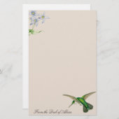 Vogelvogels bloemen in het wild levende dieren briefpapier (Voorkant / Achterkant)