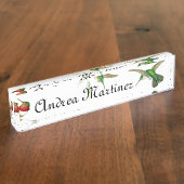 Vogelvogels bloemen in het wild levende dieren naambordje (Zijkant)