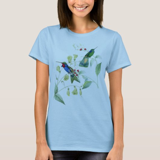 Vogelvogels bloemen in het wild levende dieren t-shirt (Voorkant)