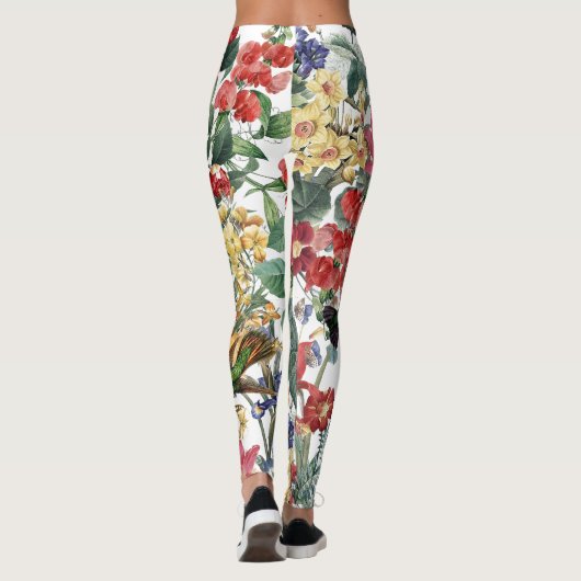 Vogelvogels bloemen Leggings buiken (Achterkant)