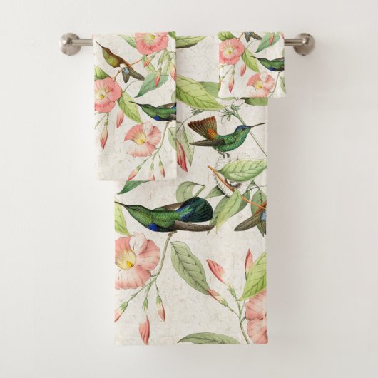 Vogelvogels bloemen Wildlife Bath Towel Set Bad Handdoek (Insitu)