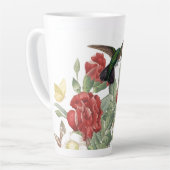 Vogelvogels Butterfly Red Rose Flowers Latte Mok (Linkerhoek)