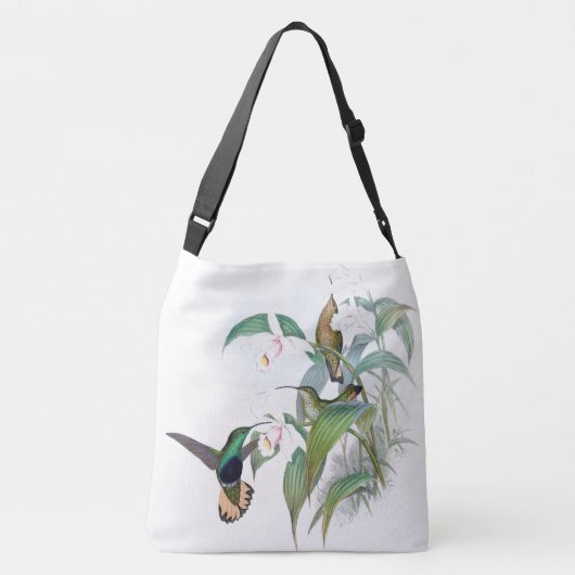 Vogelvogels Canvas tas in het wild levende bloemen (Achterkant)