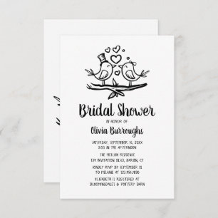 Vogelvogels Cartoon Black White Lovebird Vrijgezel Kaart