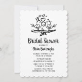 Vogelvogels Cartoon Lovevogels Zwart wit Vrijgezel Kaart (Voorkant)