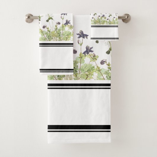 Vogelvogels Columbine Flowers Bath Towel Set Bad Handdoek (Insitu)