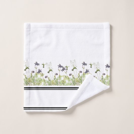 Vogelvogels Columbine Flowers Bath Towel Set Bad Handdoek (Wasdoekje)