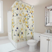 Vogelvogels Daffodil Flowers Showgordijn Douchegordijn (In situ)