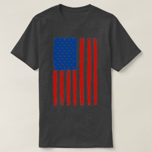 Vogelvogels die Amerikaanse vlag volgen vogelvogel T-shirt (Design voorkant)