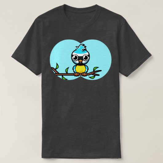 Vogelvogels die blauw zijn vogelnerd t-shirt (Design voorkant)