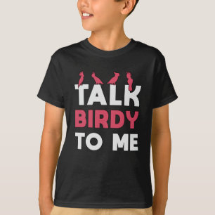Vogelvogels die naar Retro kijken, vertellen Birdy T-shirt