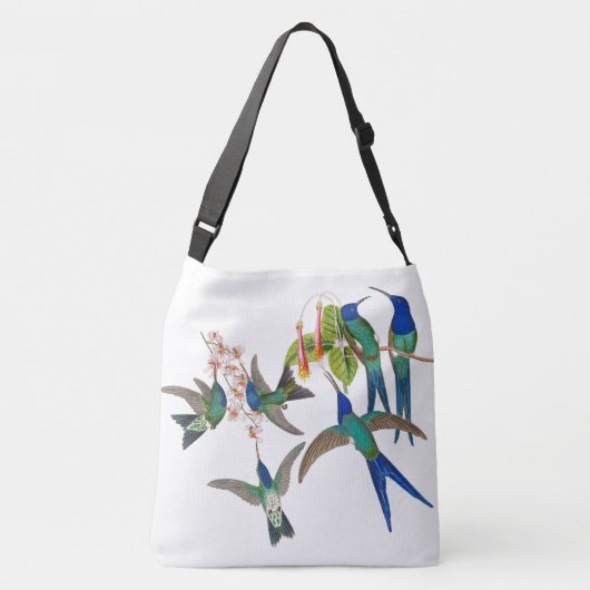Vogelvogels Dierbloemen Schouder Canvas tas (Achterkant)