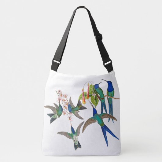 Vogelvogels Dierbloemen Schouder Canvas tas (Voorkant)