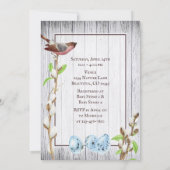 Vogelvogels, eieren en schrammen op Baby shower va Kaart (Achterkant)