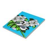Vogelvogels en bloemen tegeltje (Zijkant)