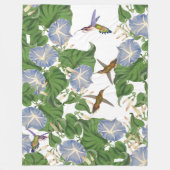 Vogelvogels en bloemen voor morende glasbloemen fleece deken (Voorkant)