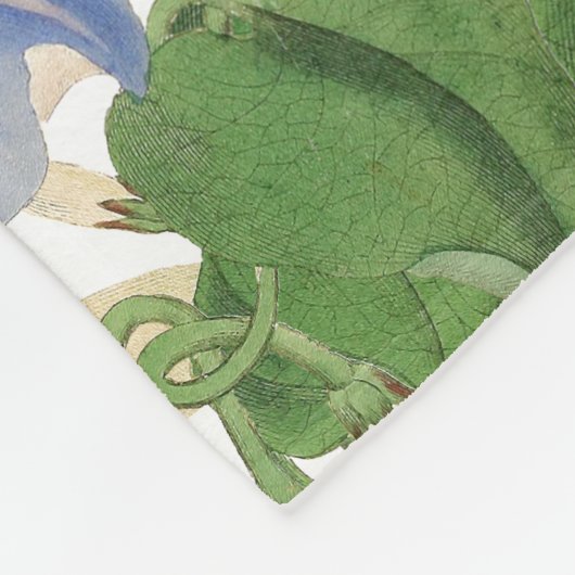 Vogelvogels en bloemen voor morende glasbloemen fleece deken (Hoek)