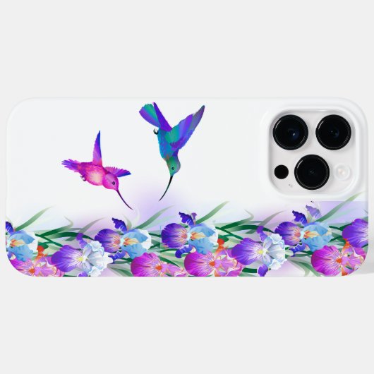 Vogelvogels en irisbloemen Case-Mate iPhone case (Achterkant (horizontaal))