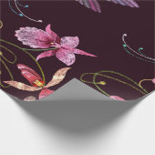 Vogelvogels en orchidee exotische tropische bloeme cadeaupapier (Hoek)