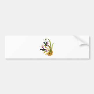 Vogelvogels en Paarse orchideeën Bumpersticker
