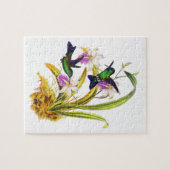 Vogelvogels en Paarse orchideeën Legpuzzel (Horizontaal)