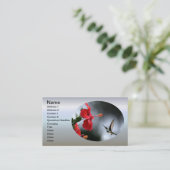 Vogelvogels en rode fluiten visitekaartje (Staand voorkant)