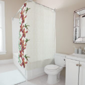 Vogelvogels en Tulp Flowers Showgordijn Douchegordijn (In situ)