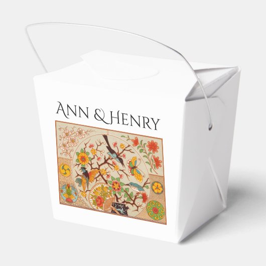 Vogelvogels en vlinderbloemigen bedankdoosjes (Achterkant)