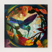 Vogelvogels Glas in lood Legpuzzel (Horizontaal)