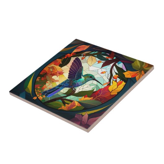 Vogelvogels Glas in lood Tegeltje (Zijkant)