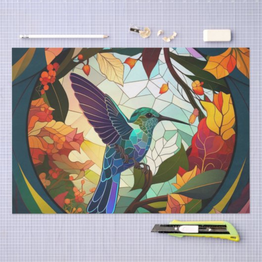 Vogelvogels Glas in lood Tissuepapier (Craft)