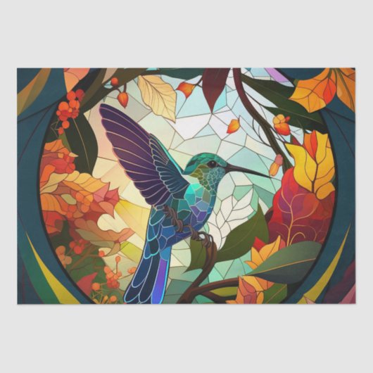 Vogelvogels Glas in lood Tissuepapier (Voorkant)