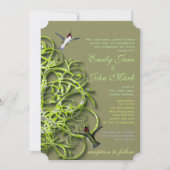 Vogelvogels Gulden Limoen Bronden Uitnodigingen (Voorkant)