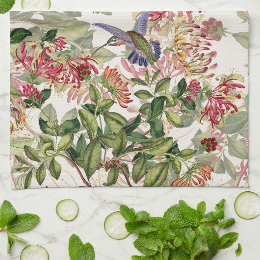 Vogelvogels Honeysuckle Floral Flower Towells Theedoek (Gevouwen)
