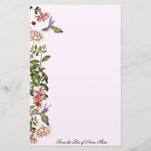 Vogelvogels Honeysuckle Flowers Floral Briefpapier